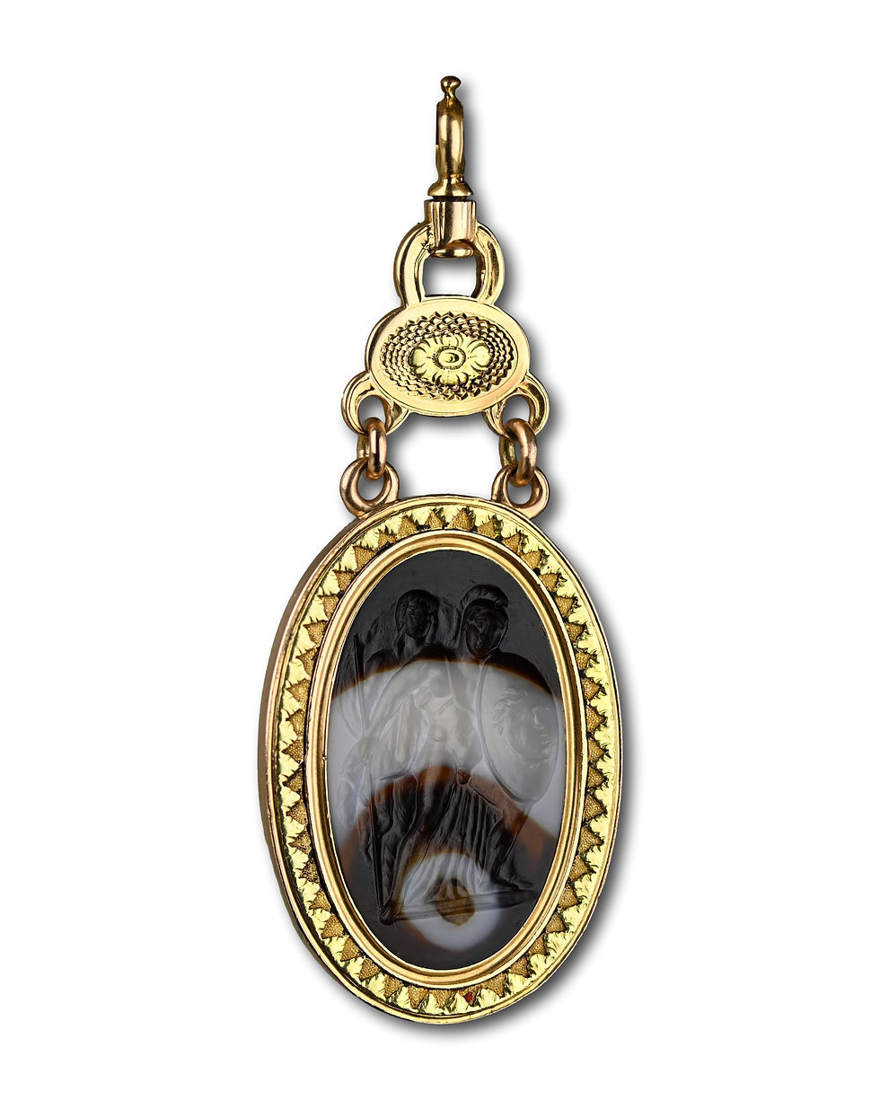 Thumbnail: Gold pendant with an intaglio of Perseus and Andromeda, 17th - 18th century.