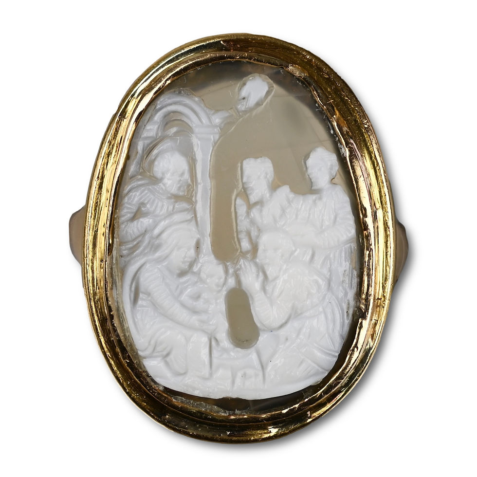 Thumbnail: Ring with a medieval cameo of the Adoration of the Magi. Italian, 15th century.