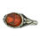 Thumbnail: Silver ring set with a vibrant orange paste.  French, late 18th century.
