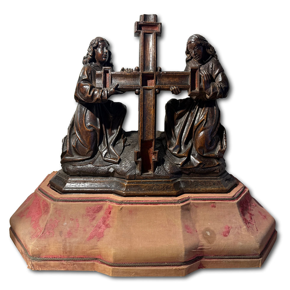 Thumbnail: Two Kneeling Angels Supporting the Cross. Southern Netherlands, circa 1500–1520.