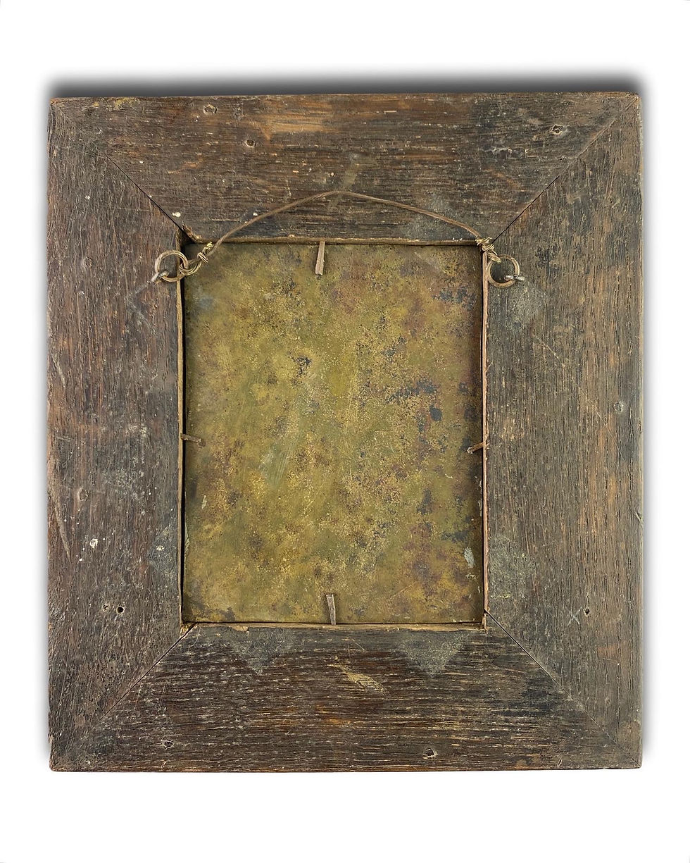 Thumbnail: Cabinet painting of the virgin & child. Spanish, mid 17th century.