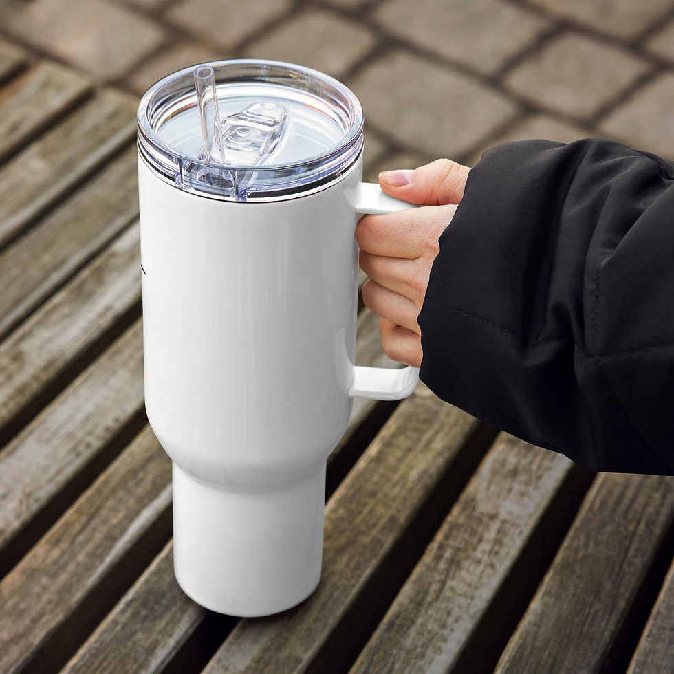 Rise & Shine Travel mug with a handle