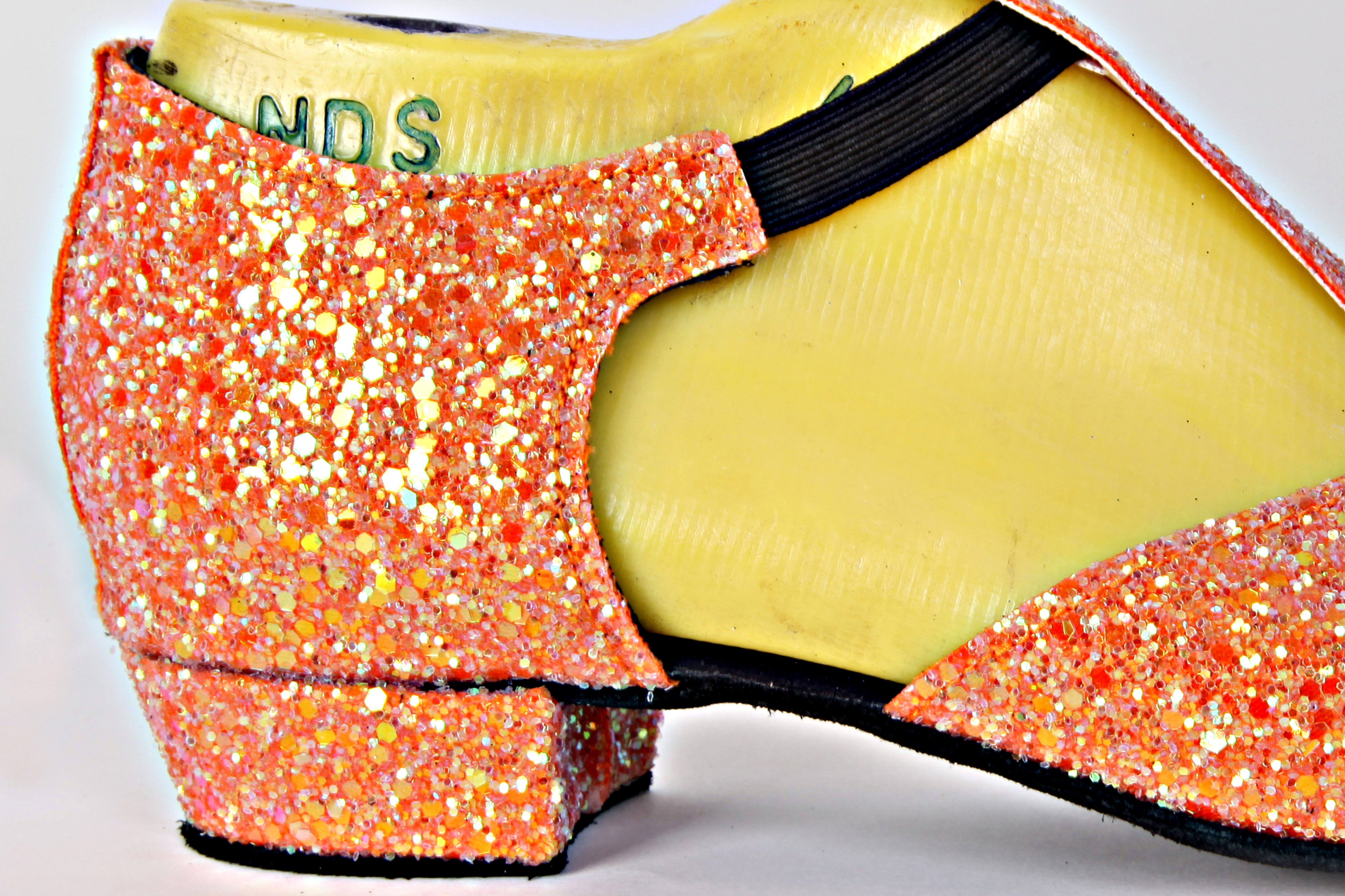 Orange Rock Glitter Greek Sandal