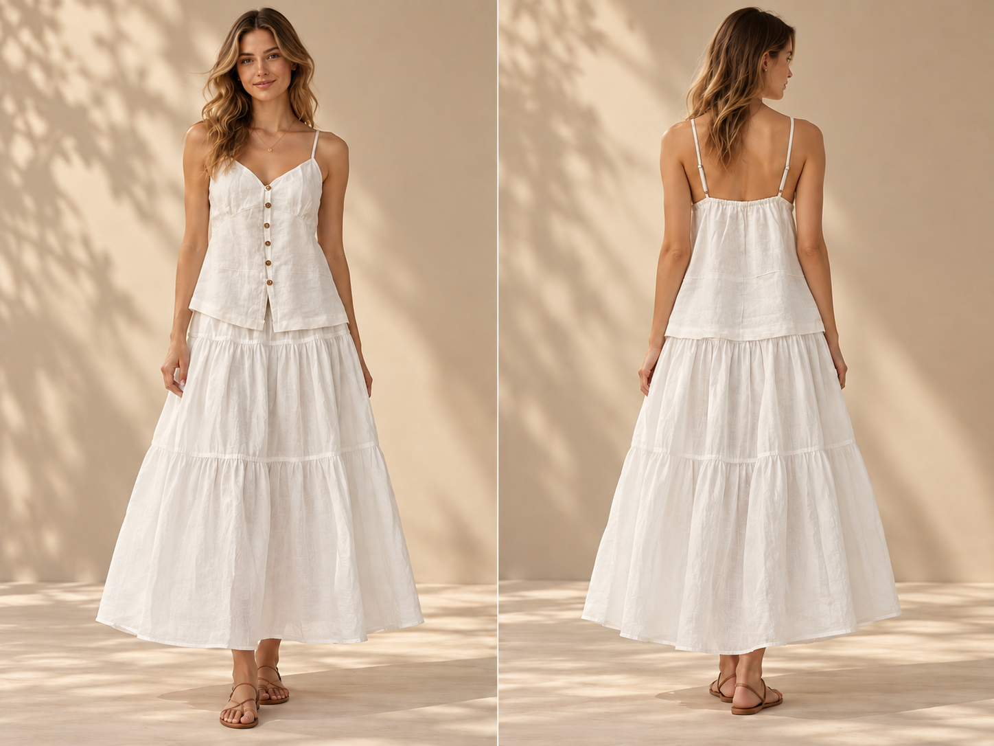 Ivory Romance Linen Two-Piece Set
