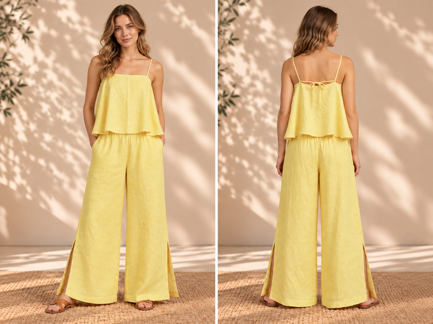 Sunshine Breeze Linen Two-Piece Set