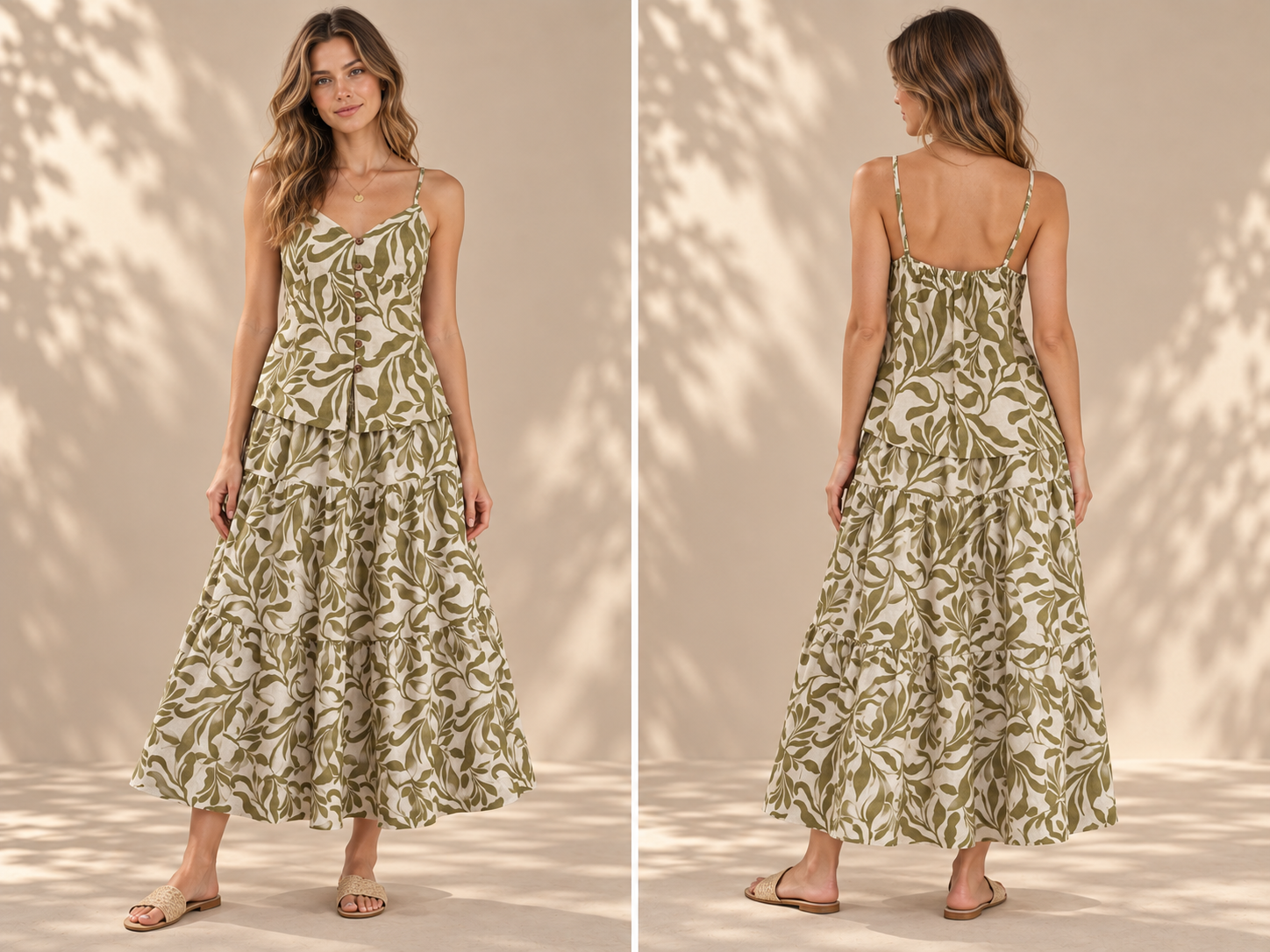 Olive Vine Linen Two-Piece Set