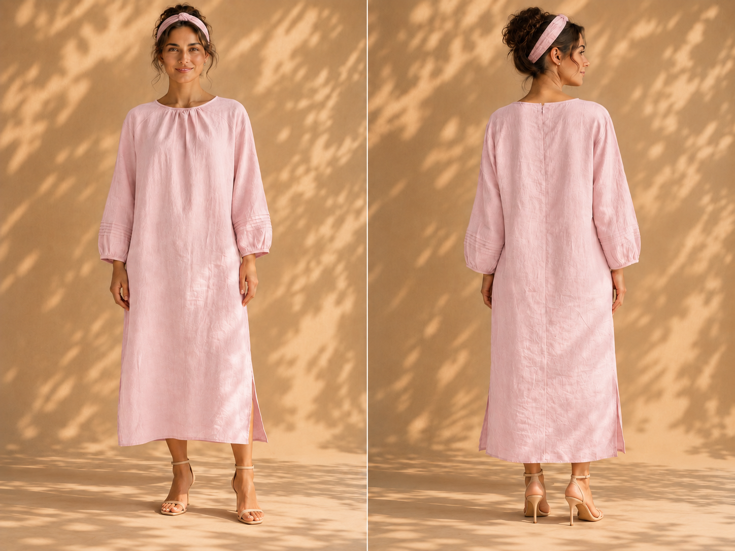 Blush Breeze Linen Maxi Dress
