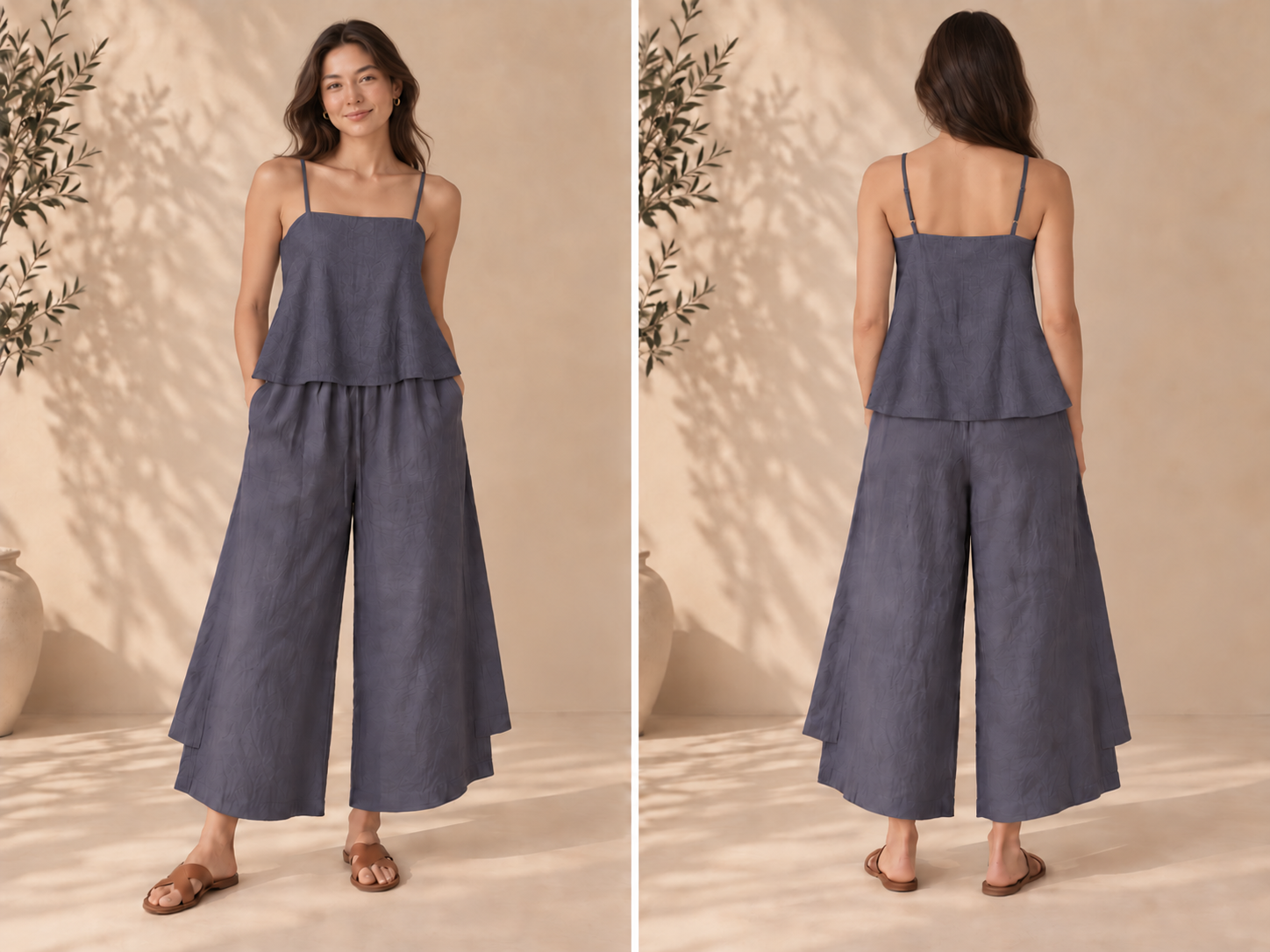 Charcoal Breeze Linen Two-Piece Set