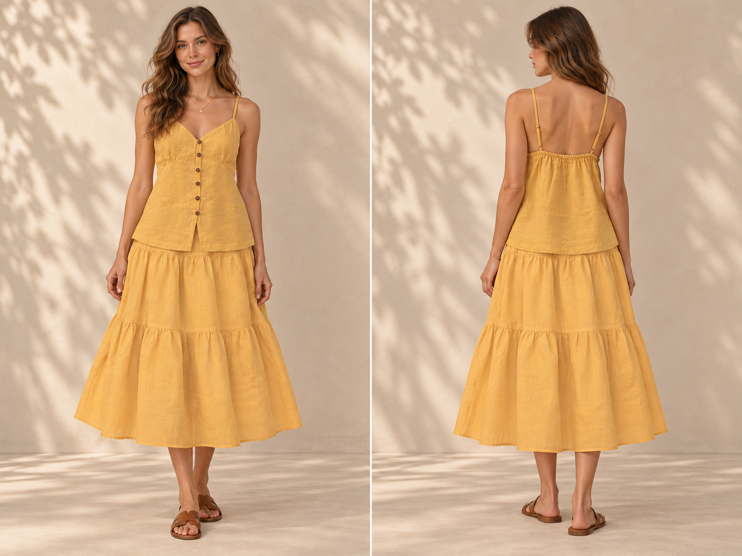 Golden Harvest Linen Two-Piece Set