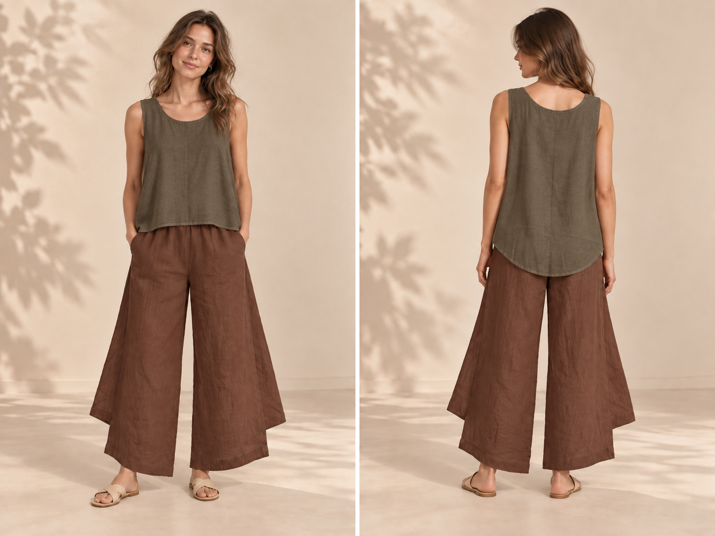 Earth Tone Linen Two-Piece Set