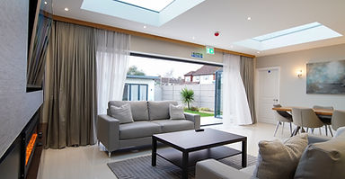 Large open plan living area contemporary and luxurious