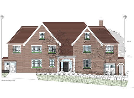 DRAWING OF A LUXURY LARGE MANSION
