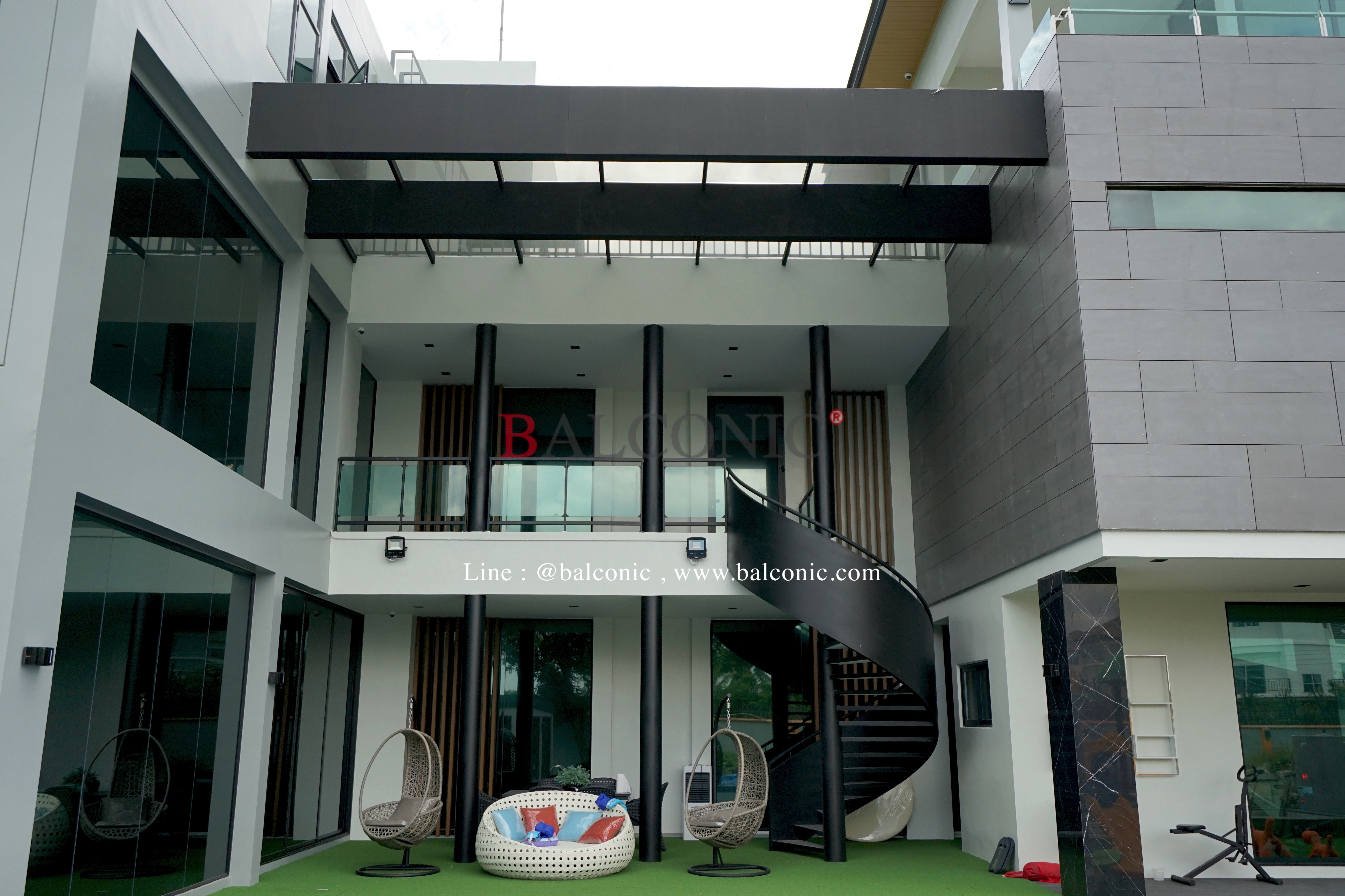 ราวกันตก ราวบันได บันไดวน ราวกันตกเหล็ก