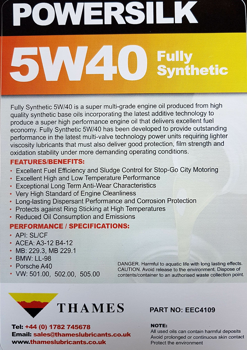 Thumbnail: Powersilk 5W/40 API SN Fully Synthetic
