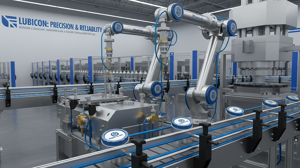 Eye-level view of industrial machinery with lubricant application points