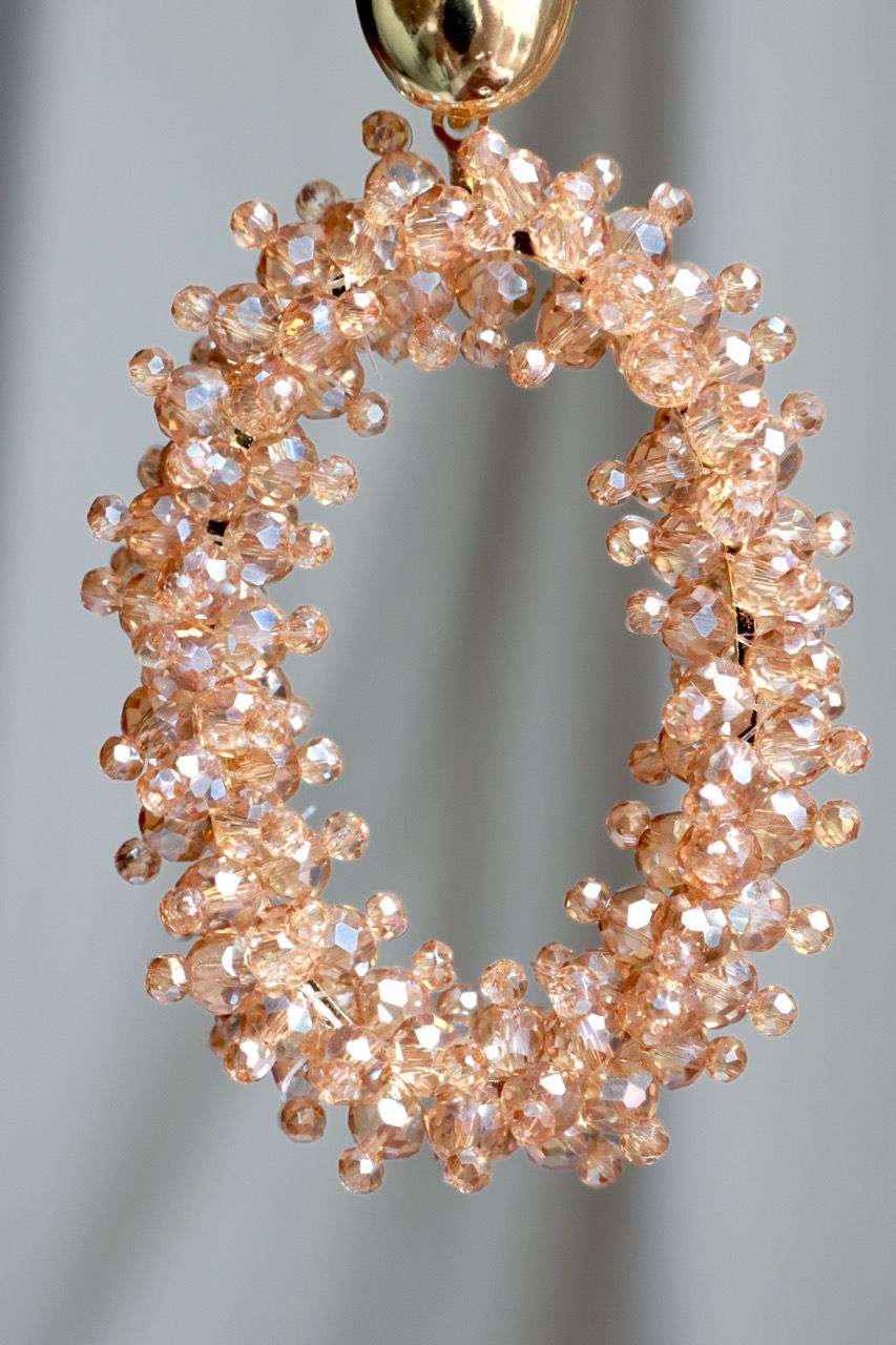 Beige/gouden statement oorbellen