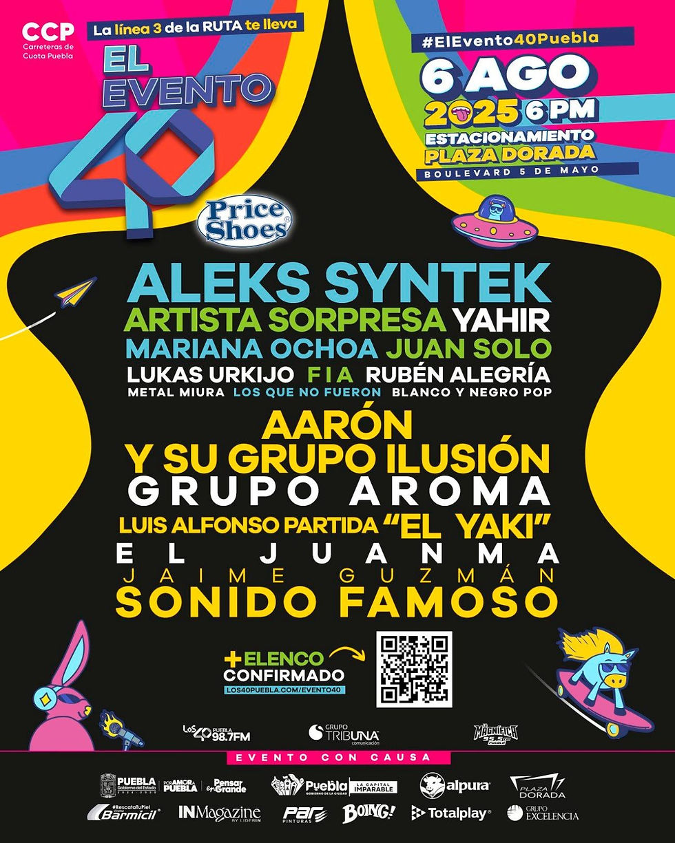 El Evento 40: estos son los artistas que vienen a Puebla el próximo 6 de agosto 