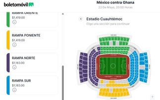 Boletos Ghana vs México