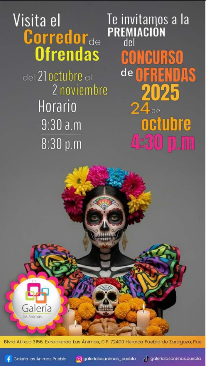 Anuncian corredor y concurso de ofrendas en las Ánimas, Puebla 