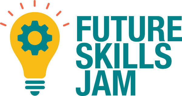 Future Skills Jam Logo – gelbe Glühbirne mit Zahnrad; Workshop-Format von SOULWORXX zu Future Skills, Innovation und Lernen (Schweiz)