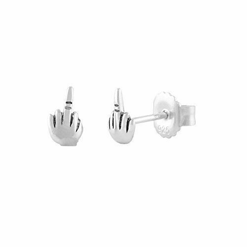Thumbnail: Sterling Silver Middle Finger Stud