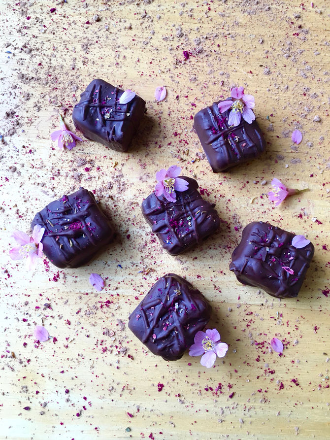 Silky Caramel Chocolate Pralines (vegan, raw, gluten & grain free)