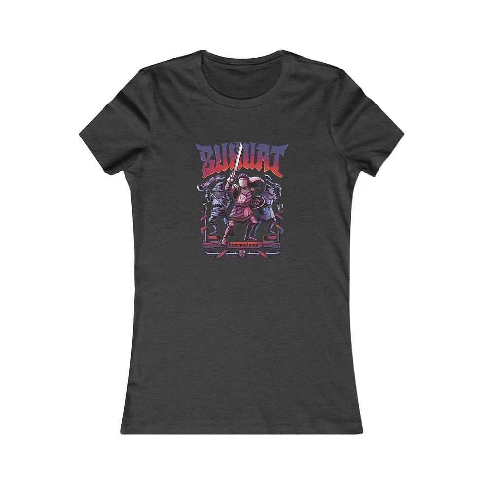 Thumbnail: Buhurt International Graphic Tee for Women, Vintage Style T-Shirt-FRONT -purple