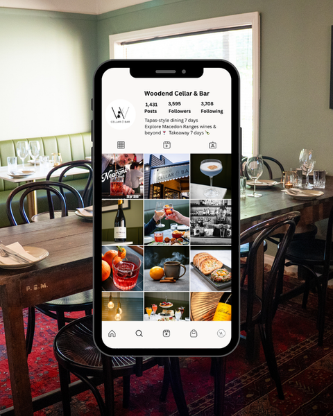 Social media content creation for Woodend Cellar & Bar, Macedon Ranges by KGMG Creative