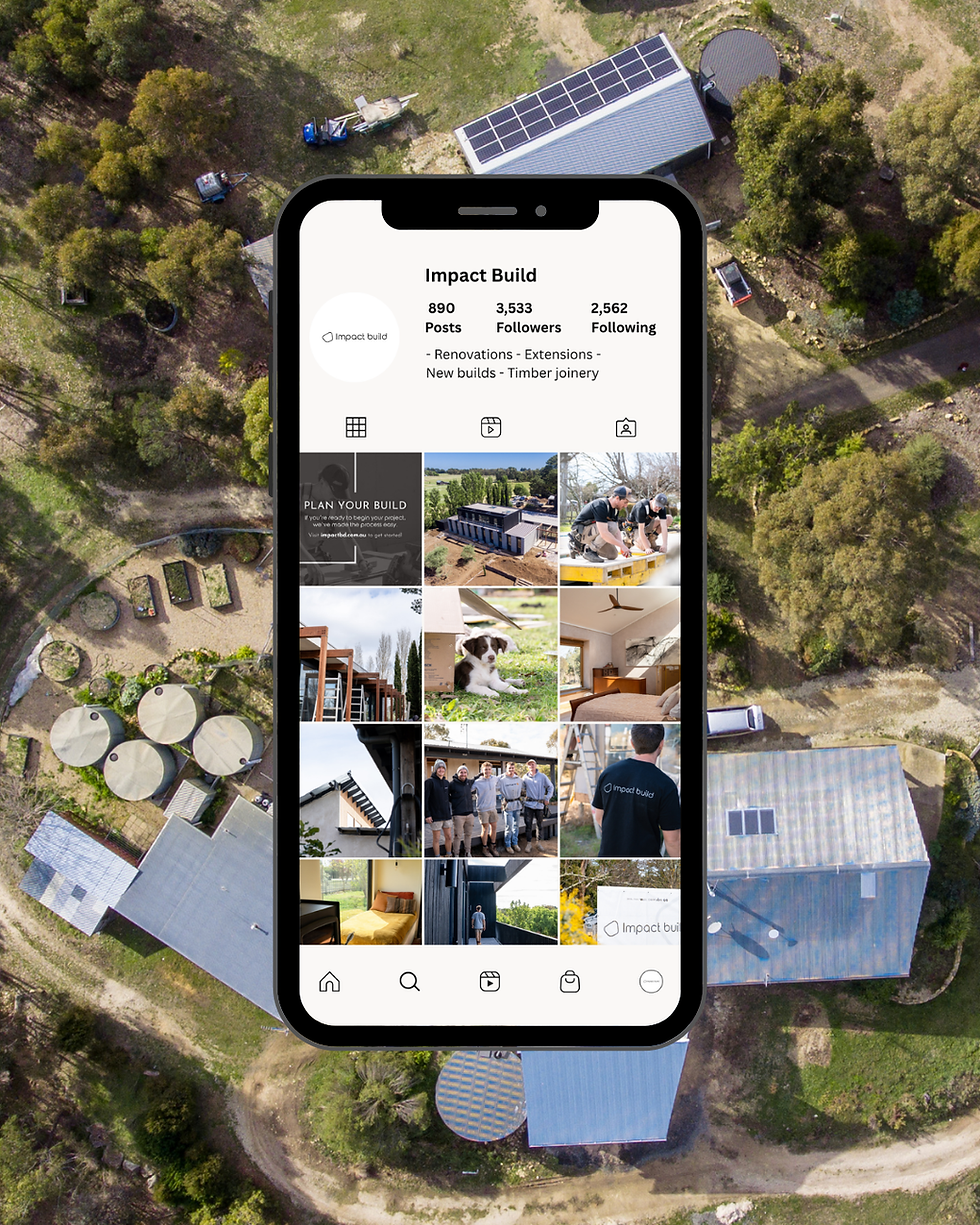 Impact Build's Social Media feed, created by KGMG Creative.