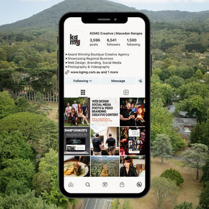 a mockup of KGMG Creatives social media grid
