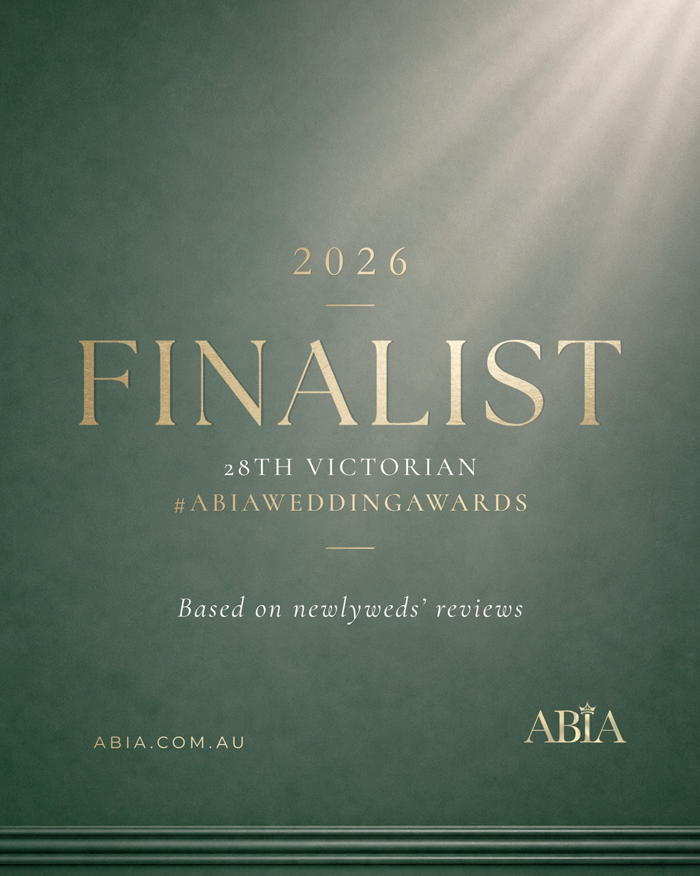 A graphic announcing Mount Macedon Winery has been named a shortlisted finalist in the prestigious 28th Victorian ABIA Wedding Awards.
