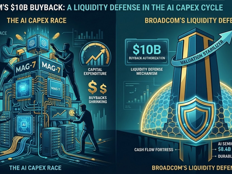 Broadcom $10B share buyback as liquidity defense during the AI capex race explained under the EG LRM-14 liquidity framework