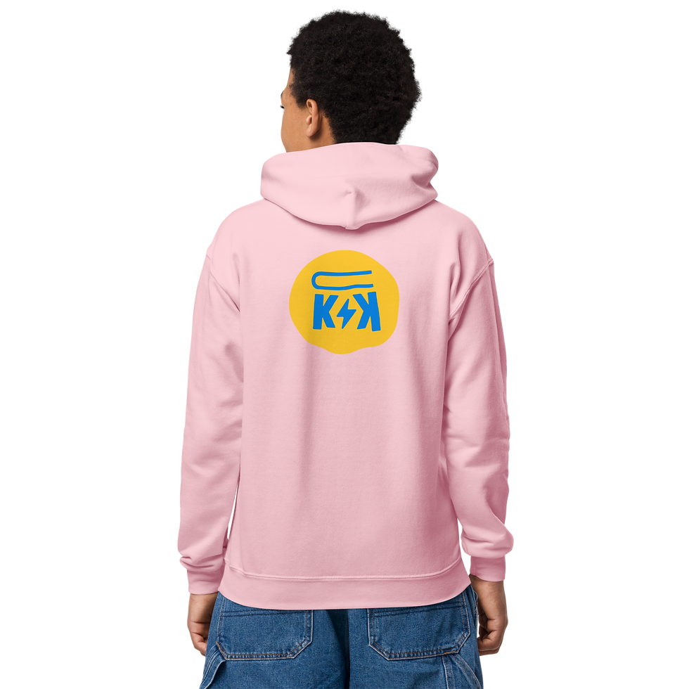 Thumbnail: Youth Heavy Blend Hoodie Blue & Yellow CKK Lake & Lightning Logo