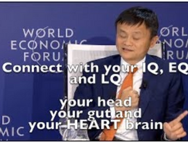 Jack Ma, Alibaba, IQ, EQ and LQ the head, gut and heart brain