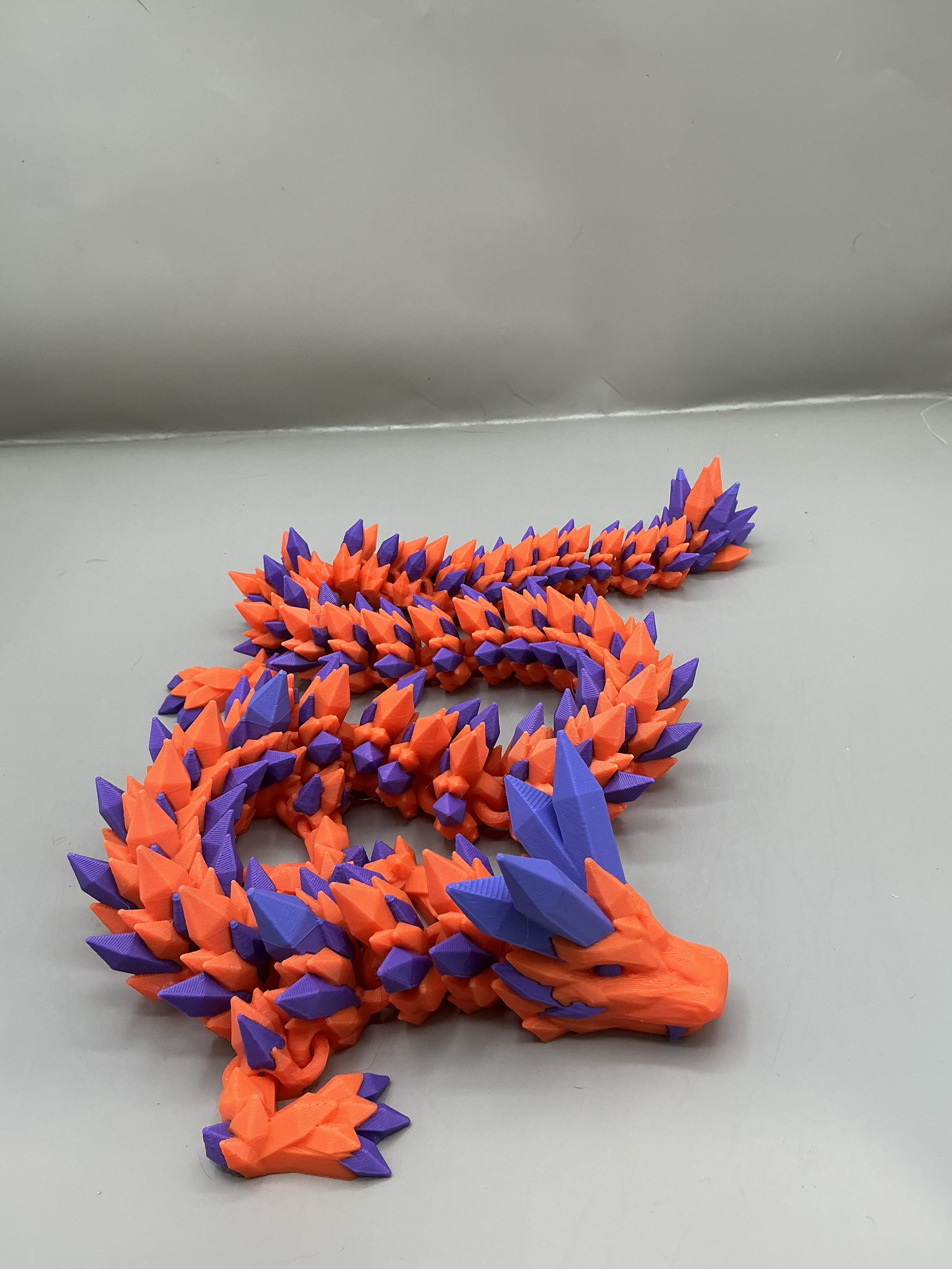 Neon Vortex articulated crystal dragon 3D printed dragon figure