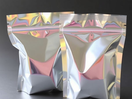 Flat Mylar bag with heat-sealed edges for food packaging