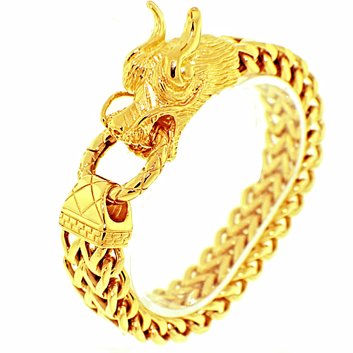 Thumbnail: ORIENTAL DRAGON DOUBLE-LAYER FRANCO LINK BRACELET
