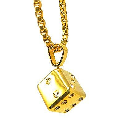 Thumbnail: 3D DICE NECKLACE SET IP GOLD