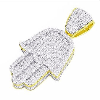 Thumbnail: [Sterling Silver] HAMSA HAND MOON CUT MINI PENDANT