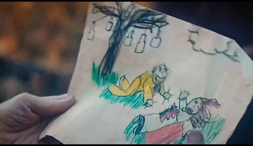 Victor's drawing of the MIY eating his mom