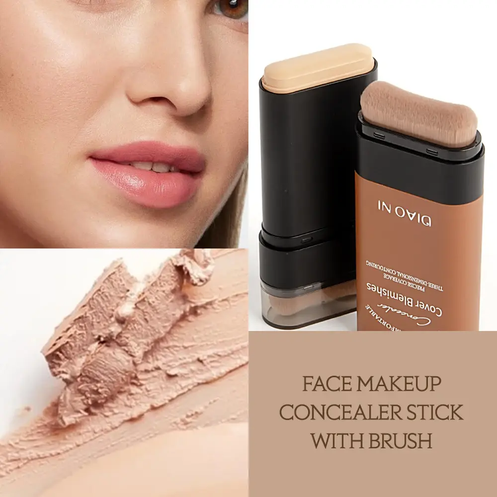 Tioni Foundation Stick Dual Head with Brush Moisture Translucent Foundation Long