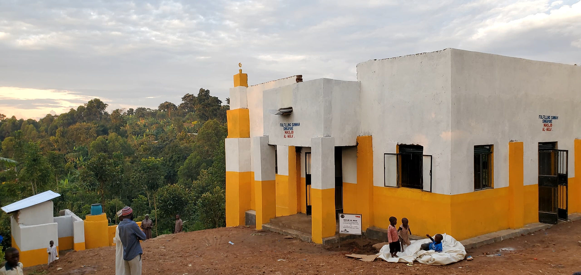 Newly built Masjid Al Maajid mosque, rural setting