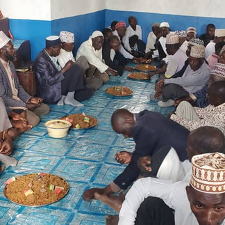 Men sharing a meal together