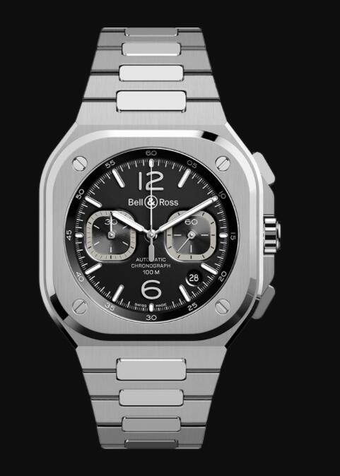 Bell & Ross BR 05 CHRONO BLACK STEEL BR05C-BL-ST/SST content media
