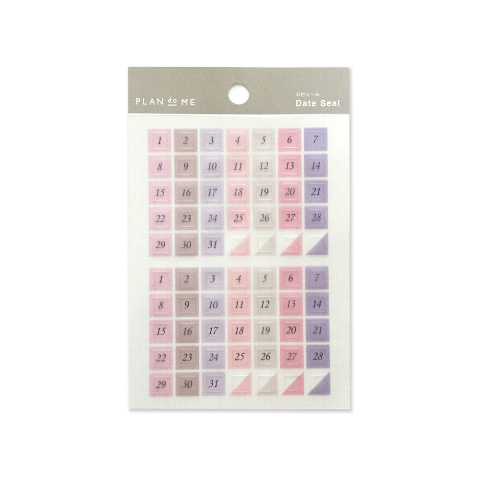 日付シール ピンク