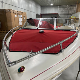 Red Snap On Boat Cover