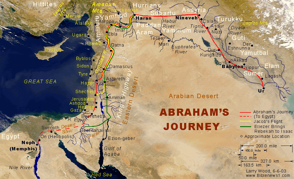 map of abrahams journey