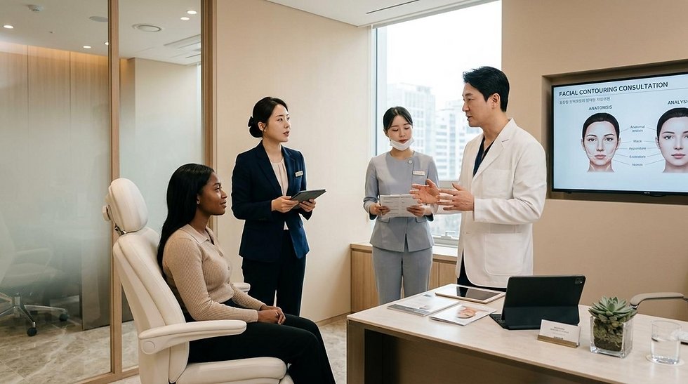 International patient consulting with a Korean rhinoplasty specialist in Seoul