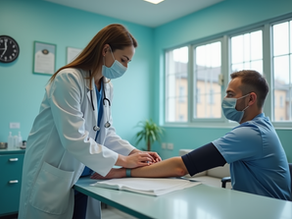 English health checkup guide for foreign patients in Korea, showing age-based screening recommendations and the benefits of preventive medical care.