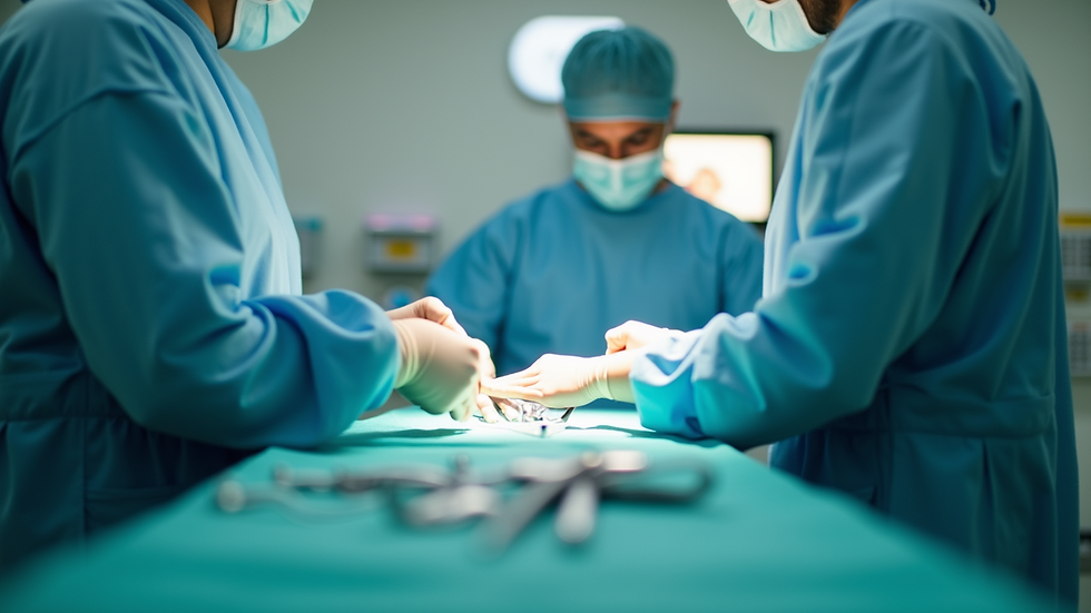 Close-up view of a surgical consultation room with medical instruments